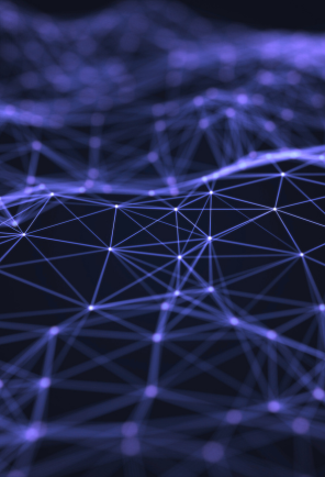 Digitale Netz Struktur in violett auf dunklem Hintergrund