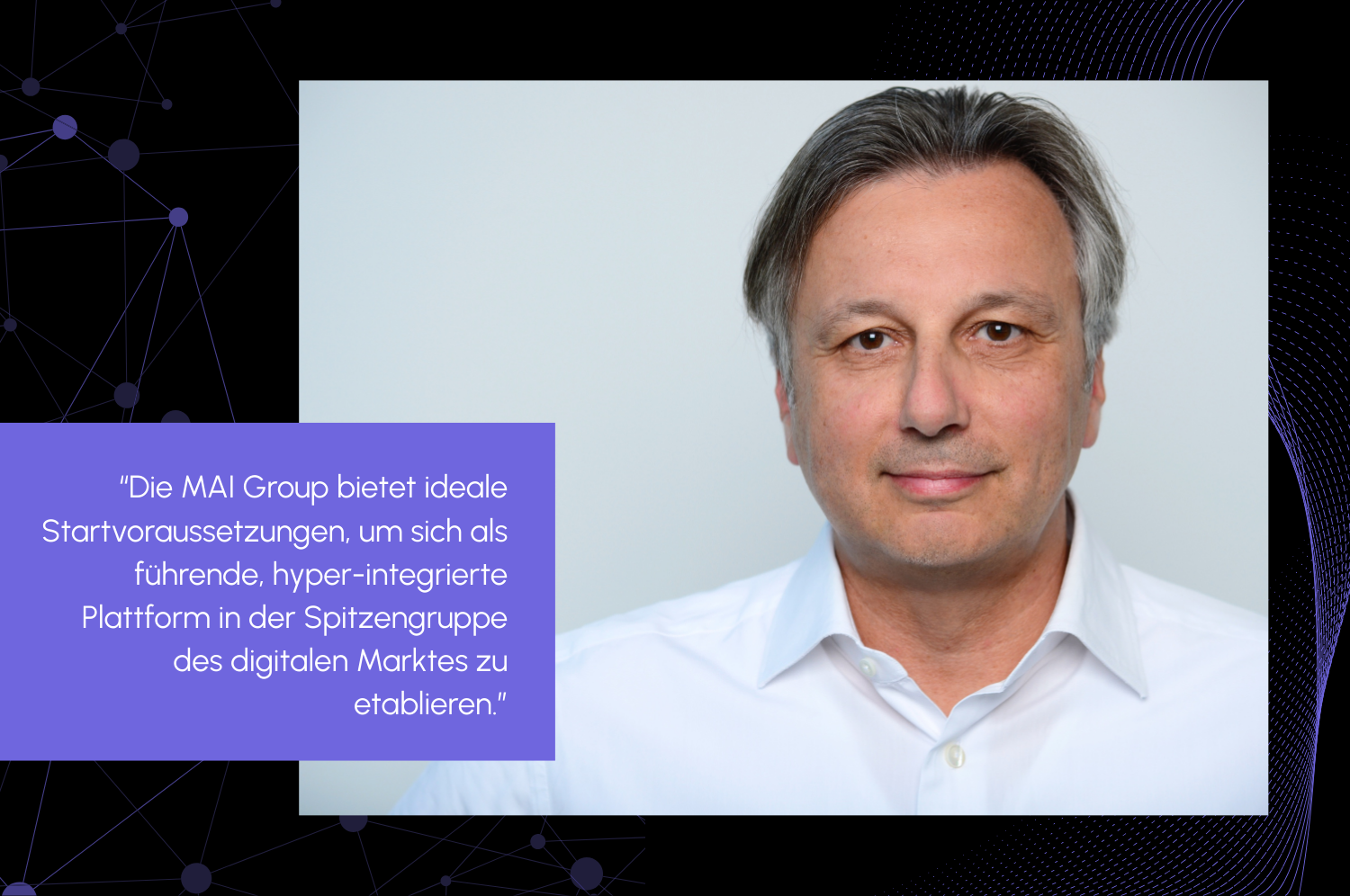 Christian Tiedemann mit Zitat als neuer CEO der MAI Group